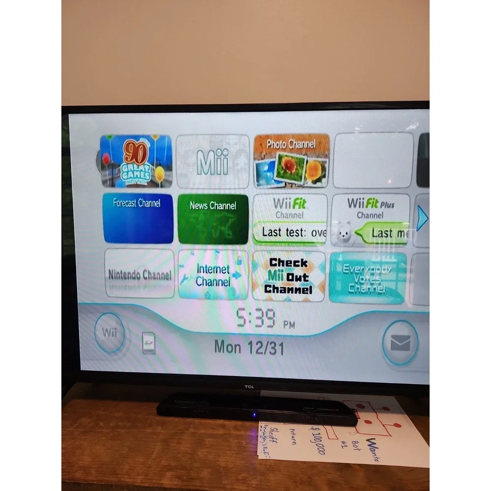 Nintendo Wii Console Gaming System RVL-001 White No Controller With Game